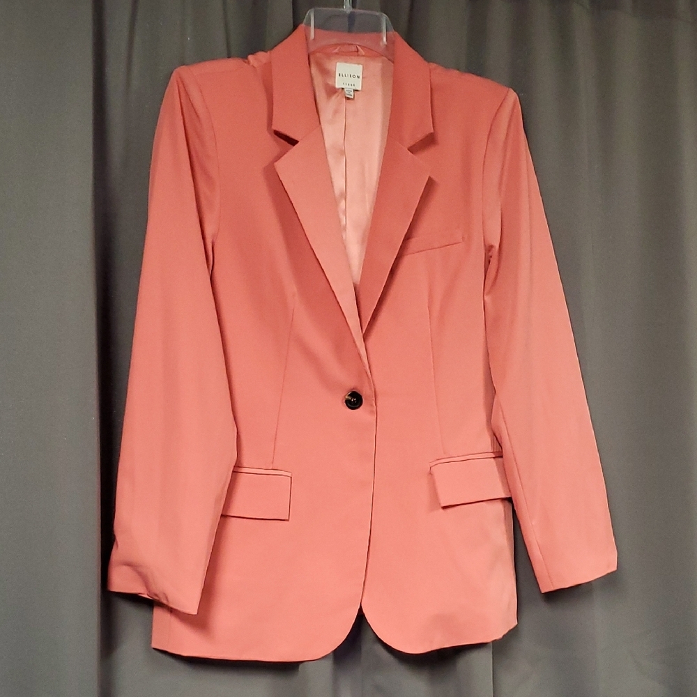 Ellison Pink and Orange Blazer Tailored Suit Jacket